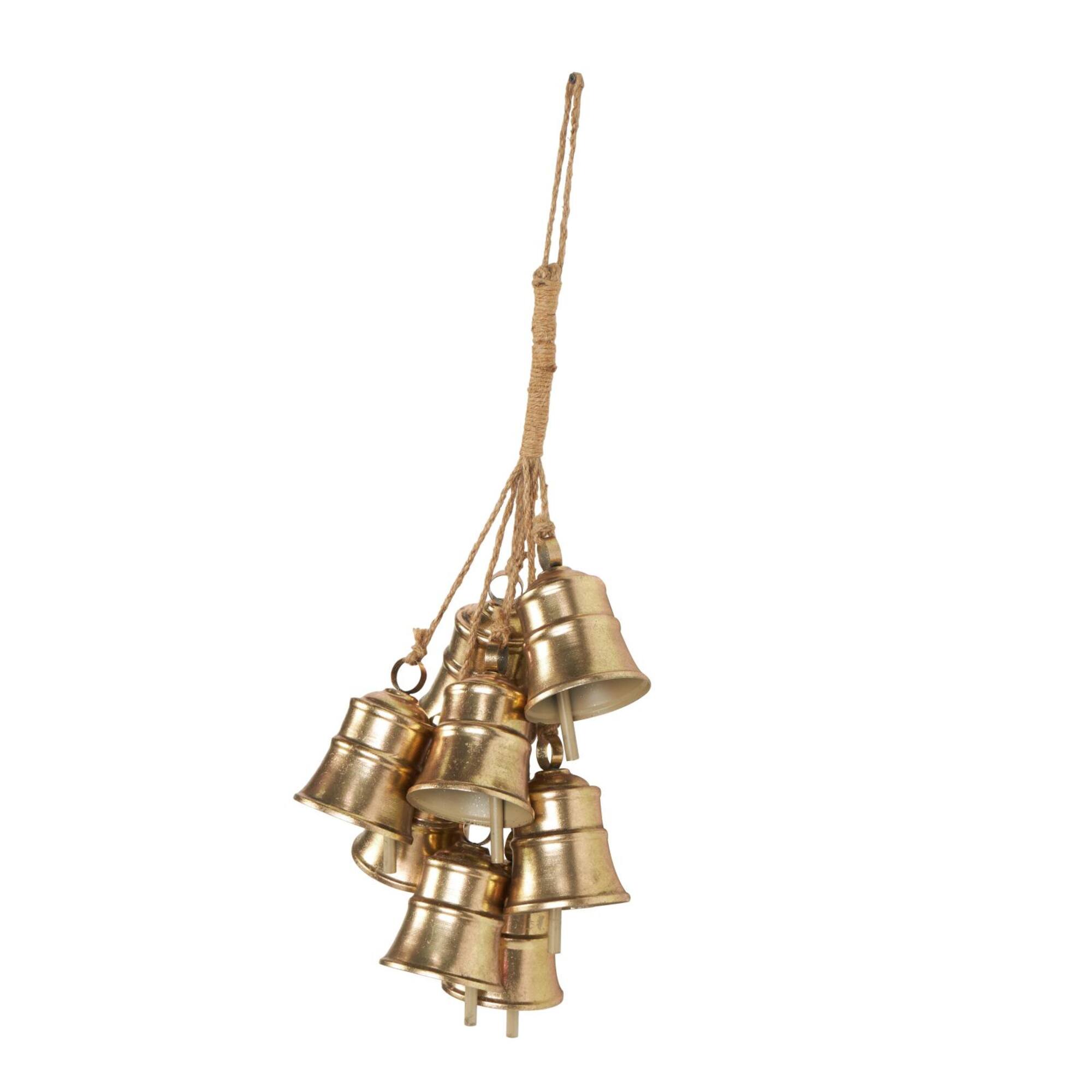25" Gold Metal Cascading Cluster Decorative Bells